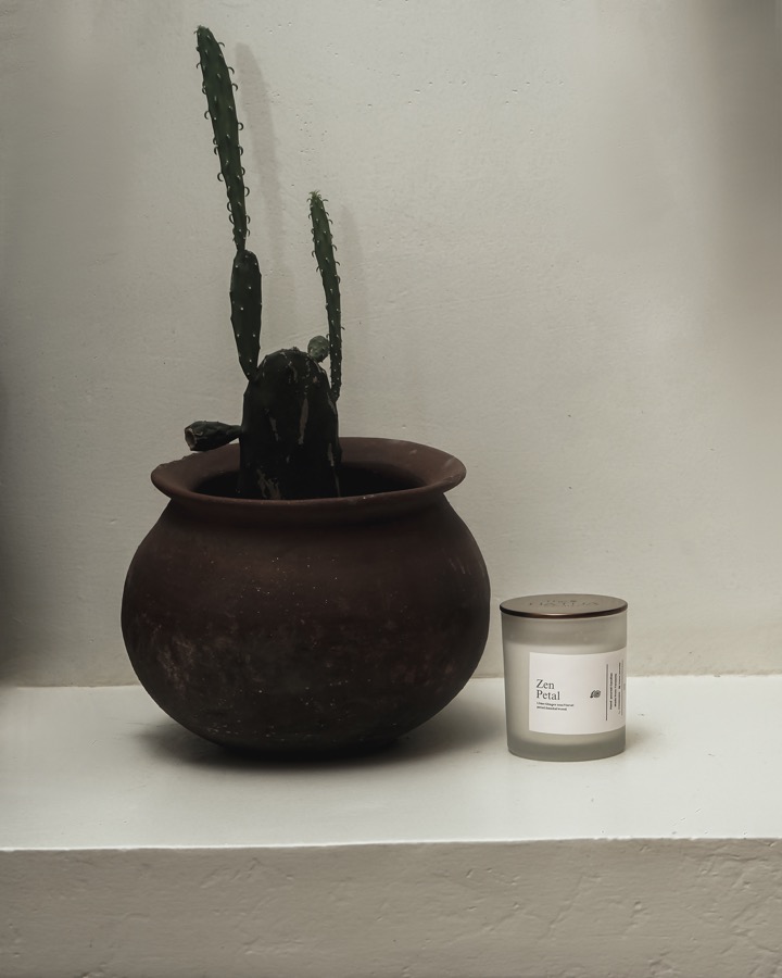 Zen Petal candle, hand-poured by The Hatua Candles