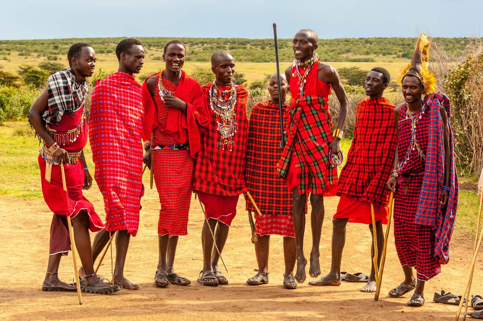 Maasai elders gathered in a village near Kisongo